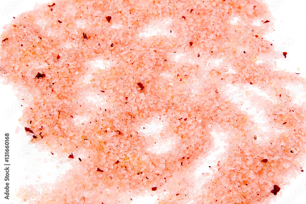 Sea Salt Bath with additives isolated on white background