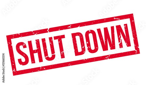 Shut Down rubber stamp