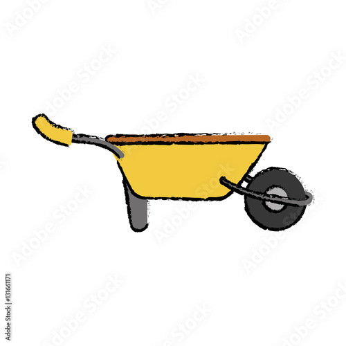 wheelbarrow gardening tool icon vector illustration graphic design