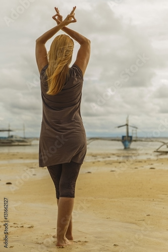 Yoga on the beach photo