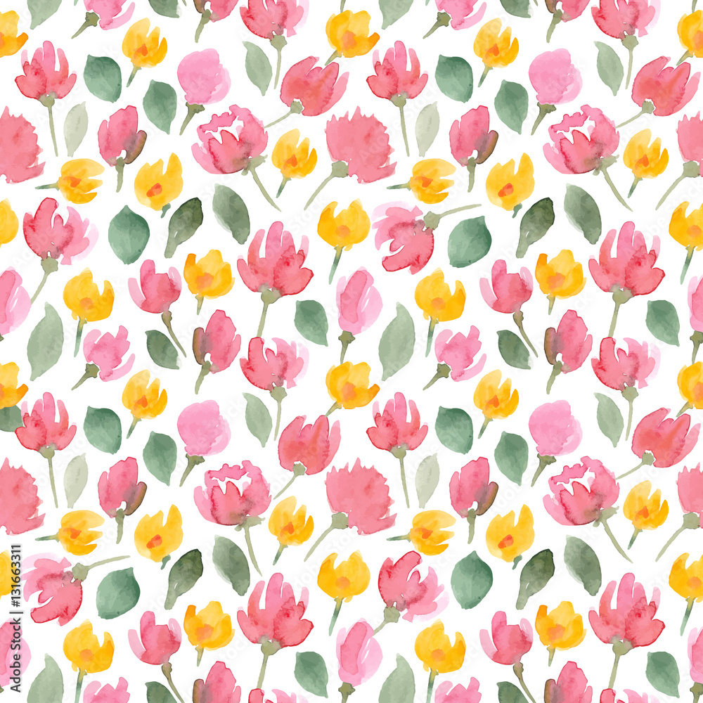 floral watercolor pattern. vector background for your design