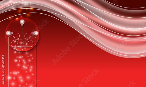 Colored abstract background and bulb icon