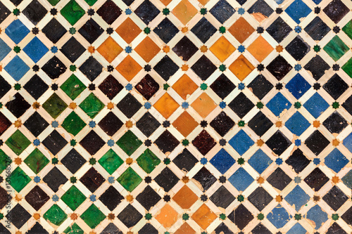 Arabic tiles background. Alhambra of Granada.