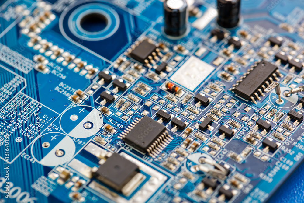 Computer motherboard closeup Computer motherboard closeup
