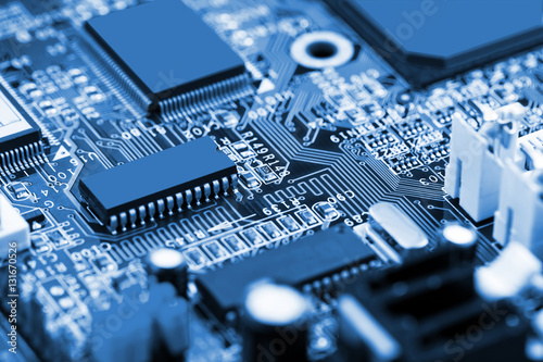 Computer motherboard closeup