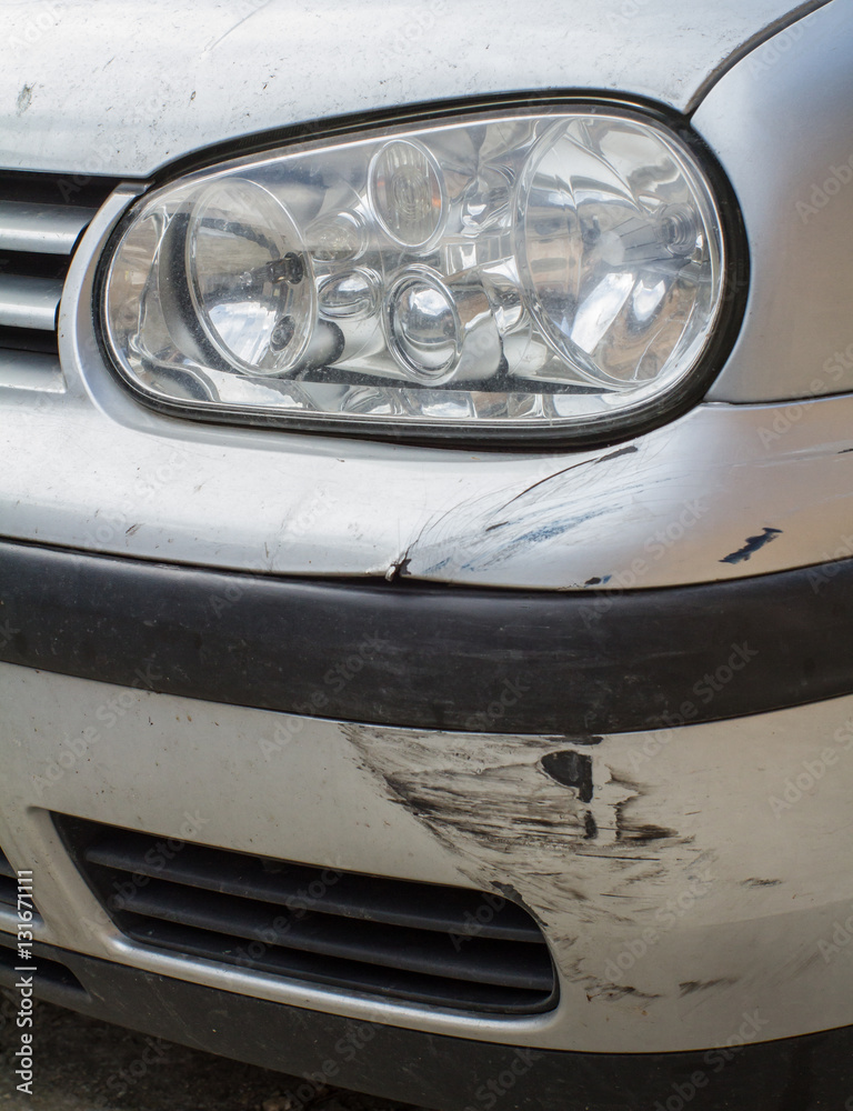 Damaged car detail ( crashed car )