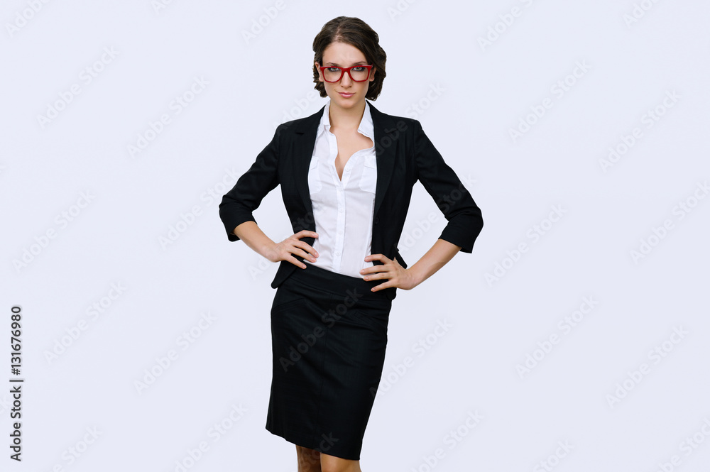 Portrait of beautiful business woman wearing glasses Portrait of beautiful business woman wearing glasses