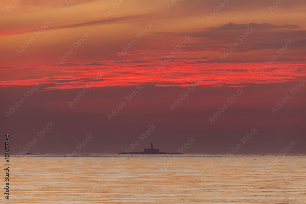 Bugio Lighthouse at sunset Bugio Lighthouse at sunset