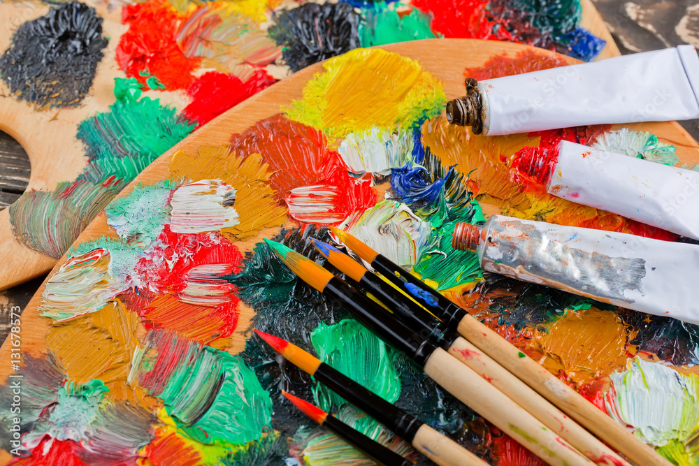 Paints and brushes Paints and brushes