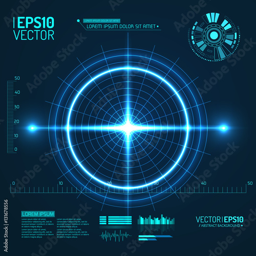 Neon Target isolated. Game Interface Element. Vector