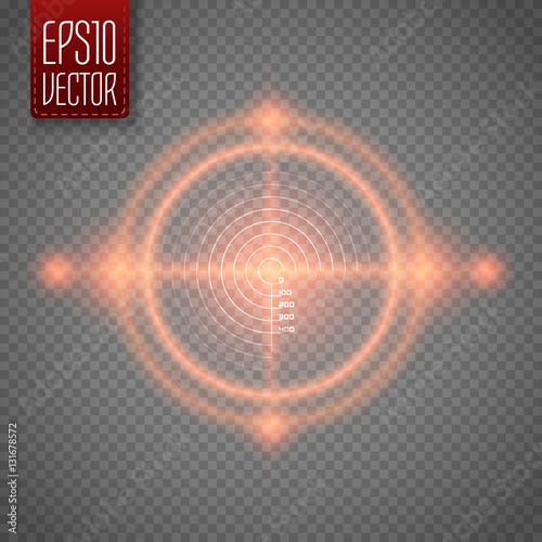 Neon Target isolated. Game Interface Element. Vector