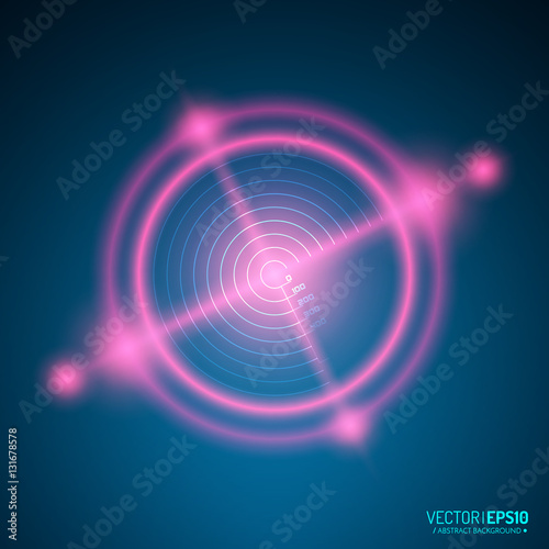 Neon Target isolated. Game Interface Element. Vector