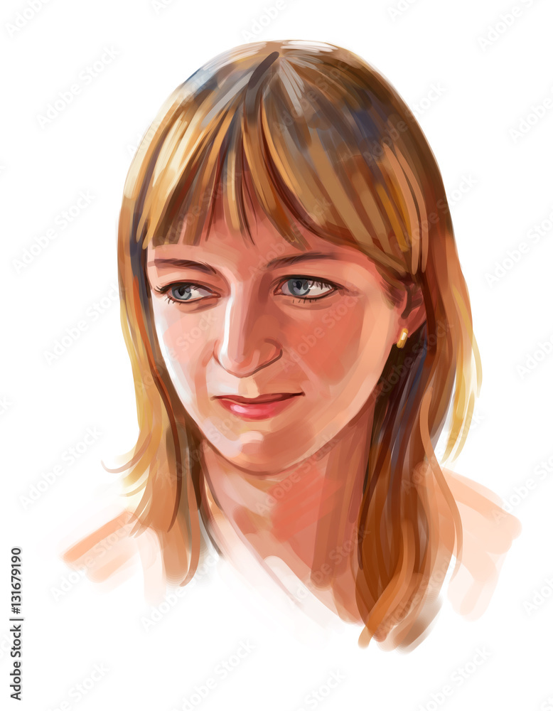 Portrait of a girl. Portrait drawing Portrait of a girl. Portrait drawing