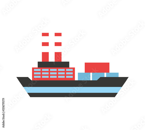 cargo ship isolated icon vector illustration design