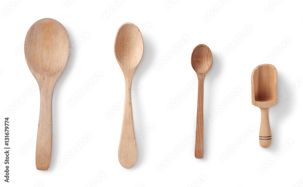 Isolated wooden spoons with clipping path Isolated wooden spoons with clipping path