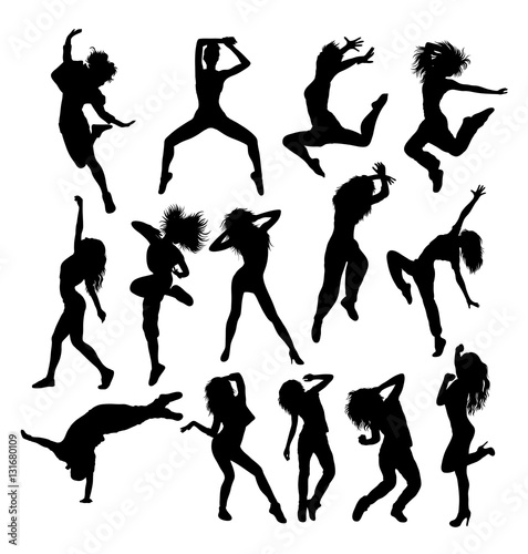 Hip Hop Dancing Silhouettes, art vector design