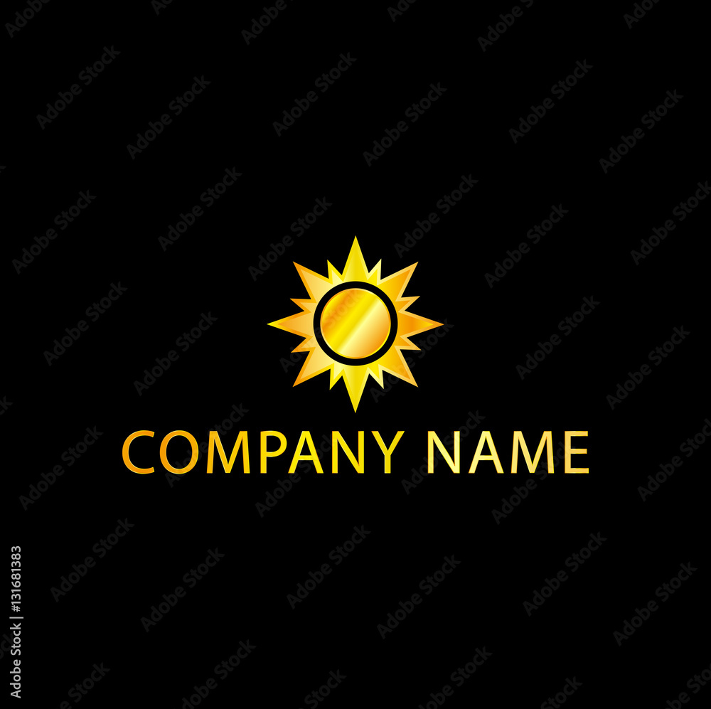 Fototapeta premium Sun Logo With Golden Effect, Eps8 File, Vector, Illustration