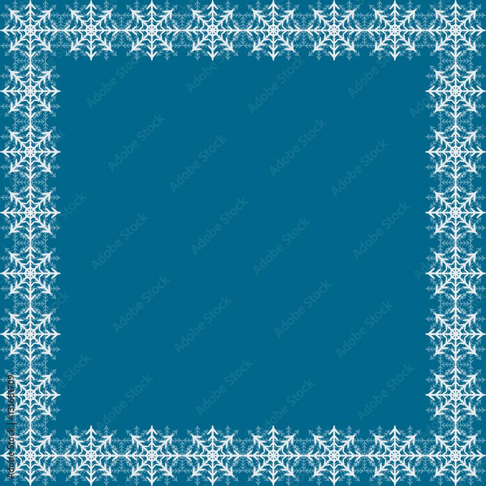 Fototapeta premium Snowflake vector winter frame