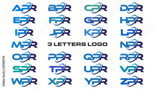3 letters modern generic swoosh logo APR, BPR, CPR, DPR, EPR, FPR, GPR, HPR, IPR, JPR, KPR, LPR, MPR, NPR, OPR, PPR, QPR, RPR, SPR, TPR, UPR, VPR, WPR, XPR, YPR, ZPR