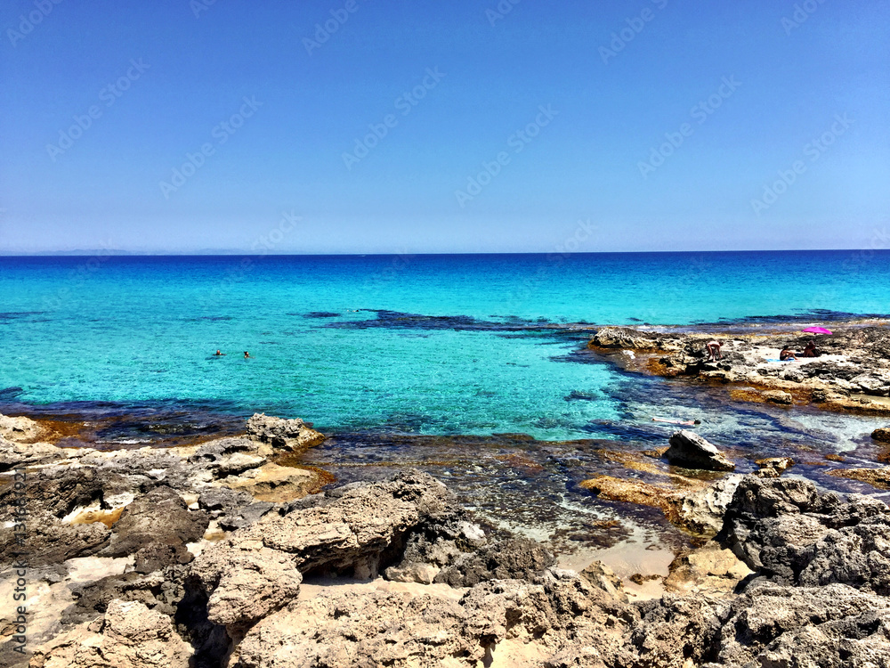 Beatiful Sunny Beach day in Formentera Spain.