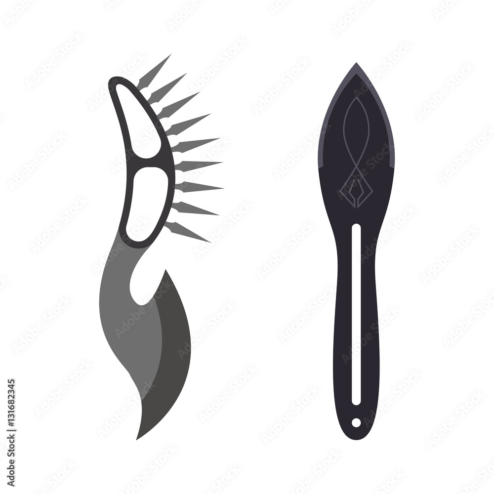 Knifes weapon vector illustration. Knifes weapon vector illustration.