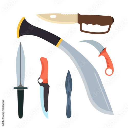 Knifes weapon vector illustration.