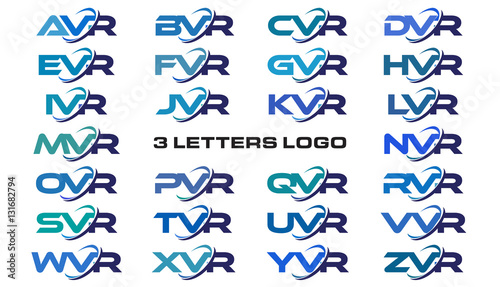 3 letters modern generic swoosh logo AVR, BVR, CVR, DVR, EVR, FVR, GVR, HVR, IVR, JVR, KVR, LVR, MVR, NVR, OVR, PVR, QVR, RVR, SVR, TVR, UVR, VVR, WVR, XVR, YVR, ZVR