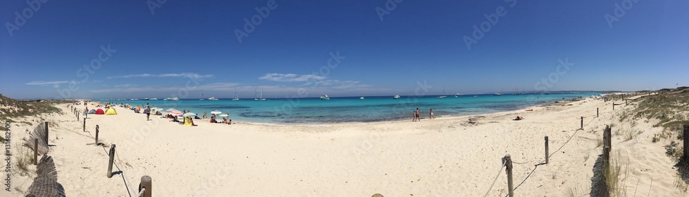 Beatiful Sunny Beach day in Formentera Spain.