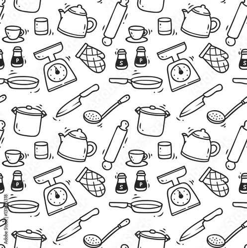 Kitchen utensils background