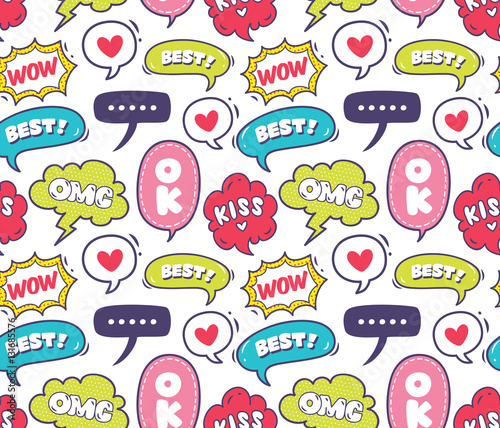 Cute speech bubble seamless background