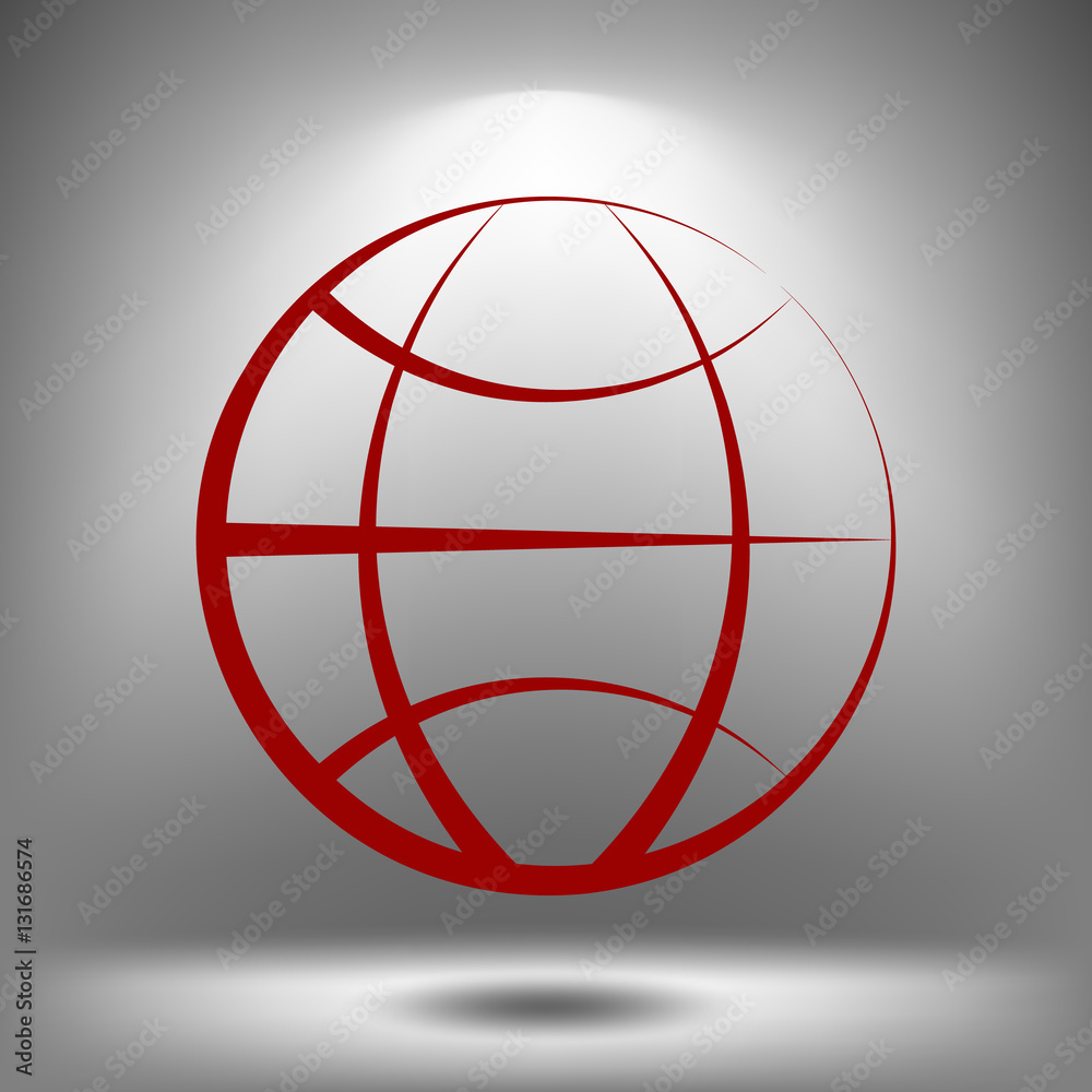 Fototapeta Flat paper cut style icon of globe