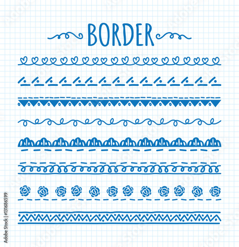 set of hand drawn border