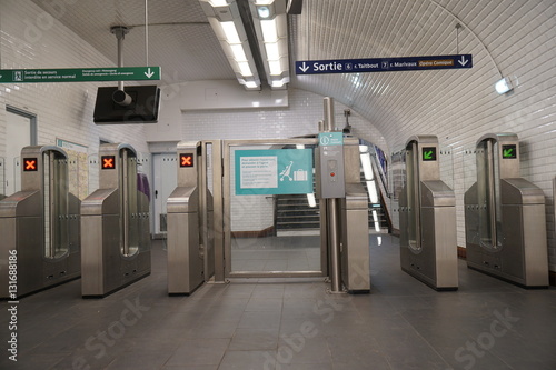 Photography Paris subway station ticket gate