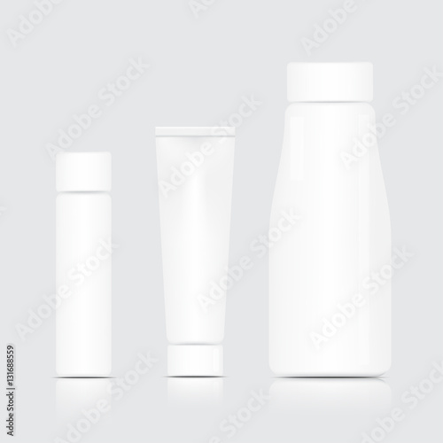 Blank Cream lotion bottle. Vector illustration.