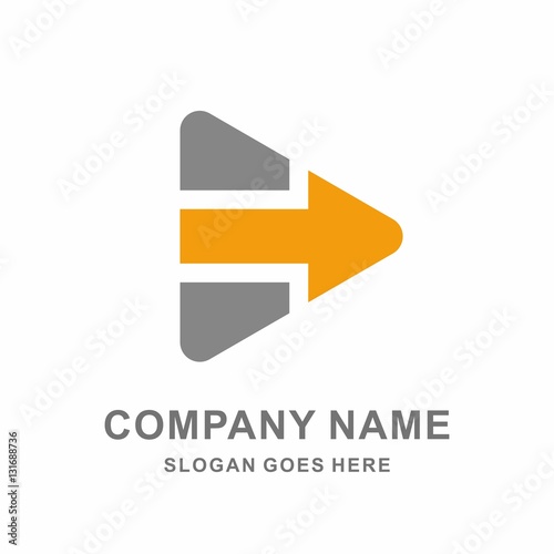 Geometric Triangle Arrow Media Player Computer Technology Connection Business Company Stock Vector Logo Design Template  © rockyramone