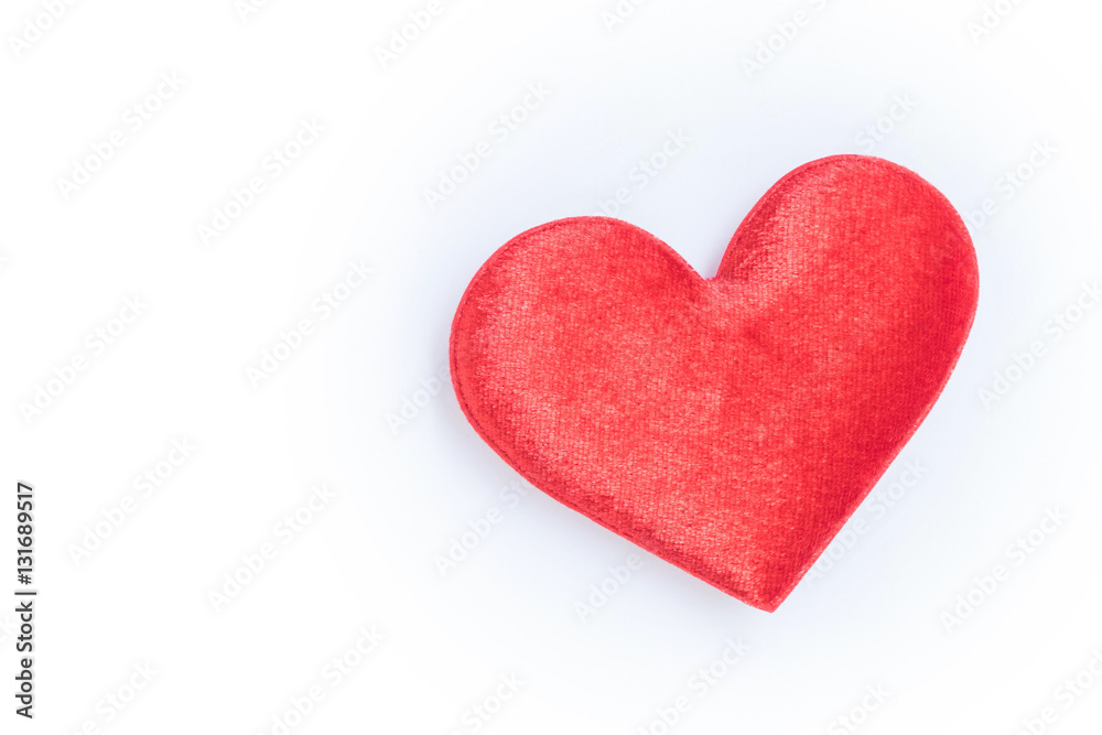 Red heart shape on white background