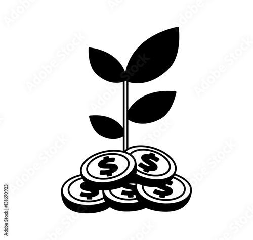 coins plant isolated icon vector illustration design