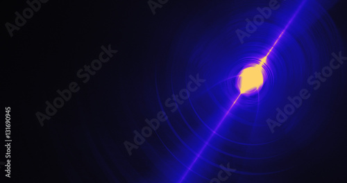 Blue And Yellow Abstract Lines Curves Particles Background
