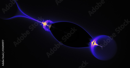 Blue And Yellow Abstract Lines Curves Particles Background