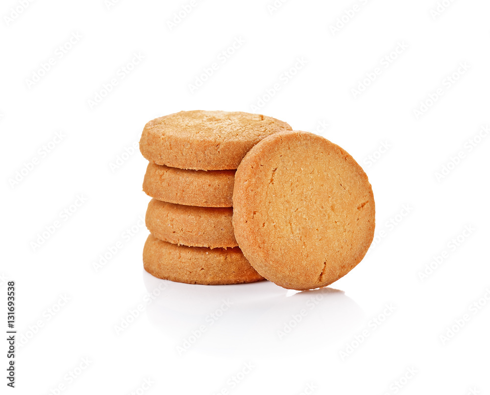 short pastry cookies isolated on white background short pastry cookies isolated on white background