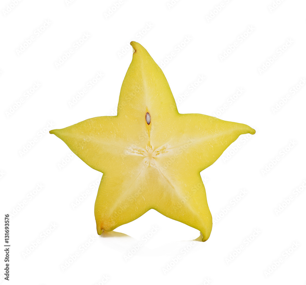carambola, star fruit isolated on white background carambola, star fruit isolated on white background