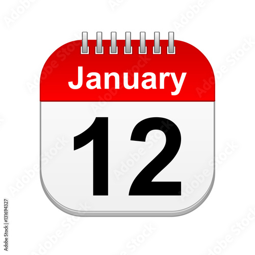 January 12 calendar icon