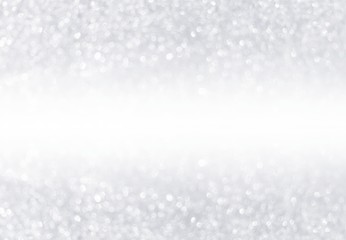 silver glitter bokeh from fresh snow abstract texture background