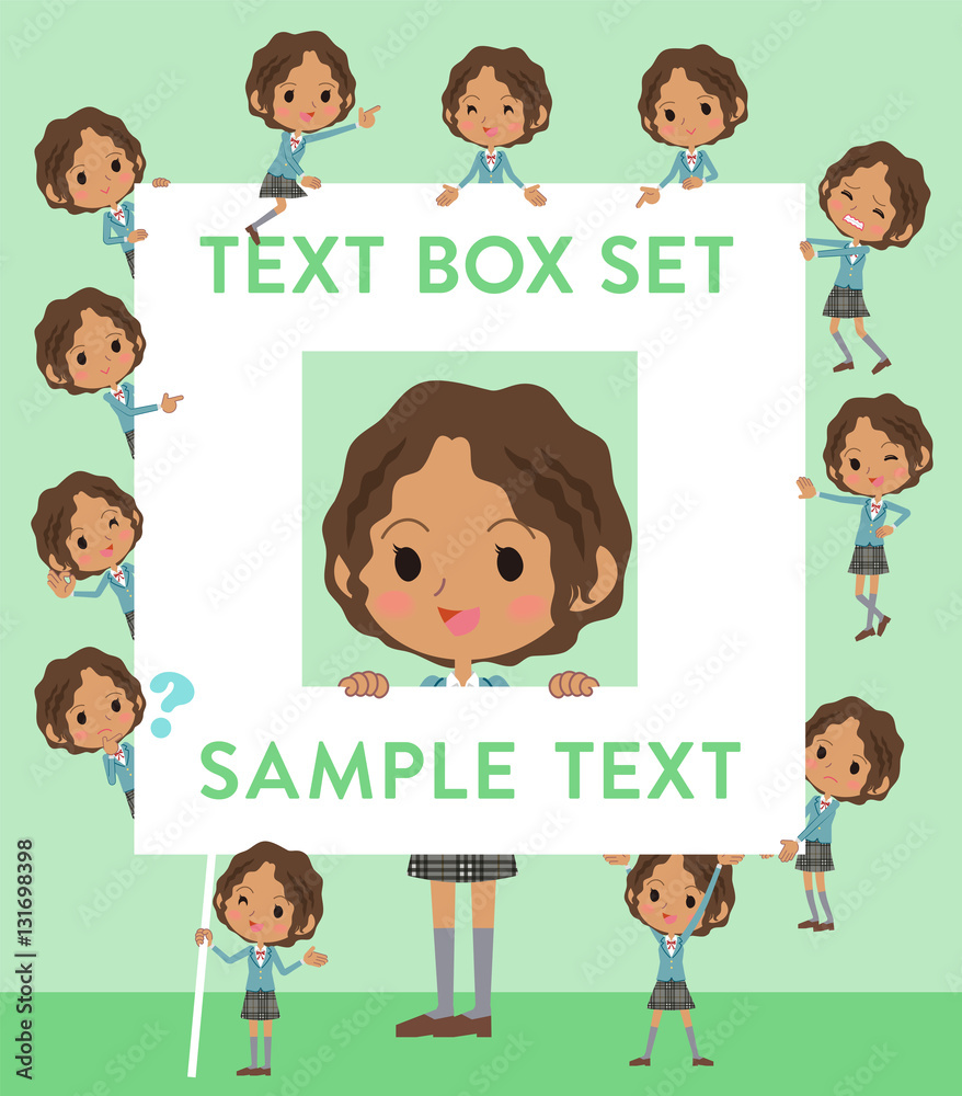Black school girl text box
