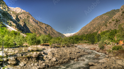 View to Bamboret river and Kalash valley, Chitral, Hindukush, Pakistan