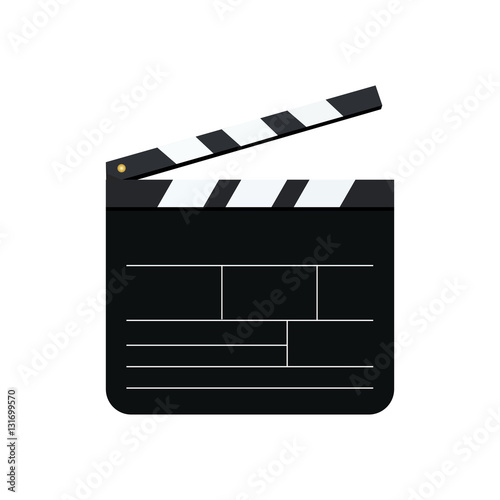 Blank movie clapper board with copy space. Vector illustration