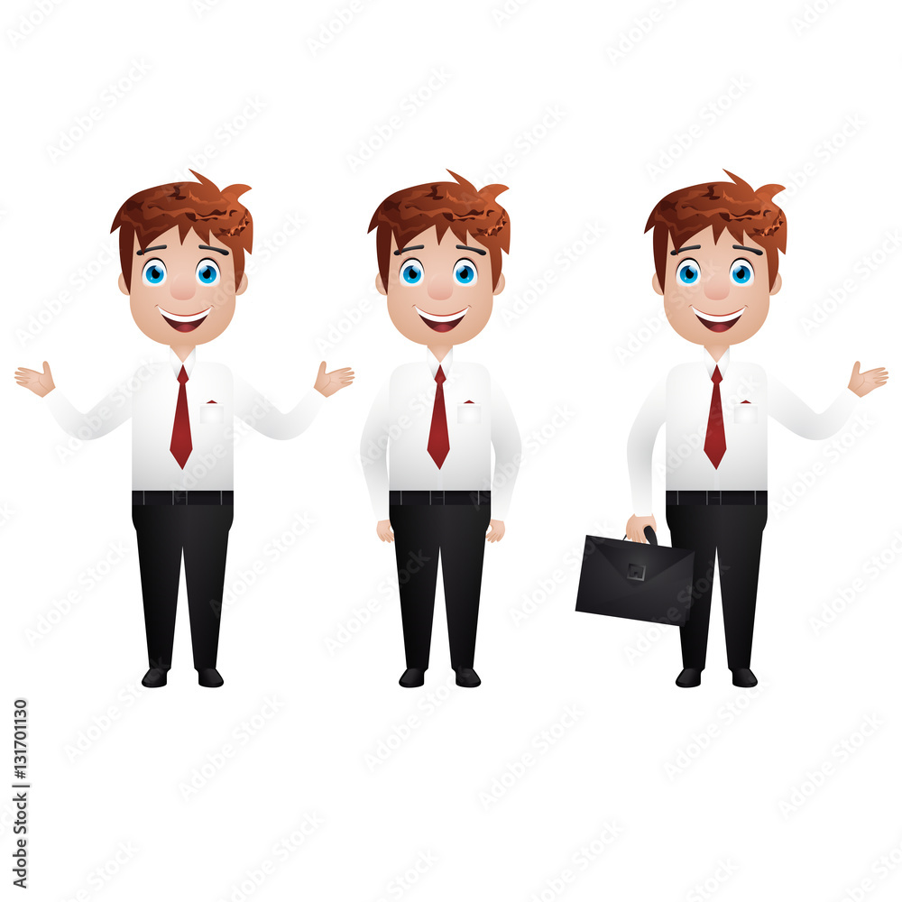 Realistic people. Set. Young guy. Businessman. For your design. Realistic people. Set. Young guy. Businessman. For your design.