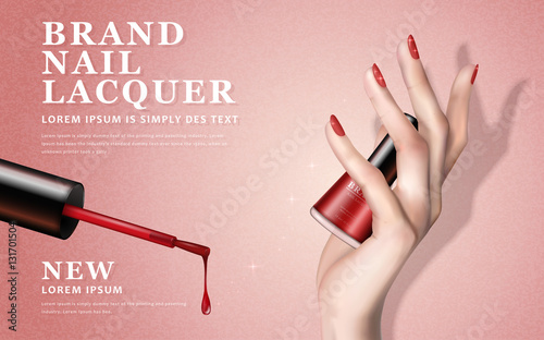 red nail lacquer ad