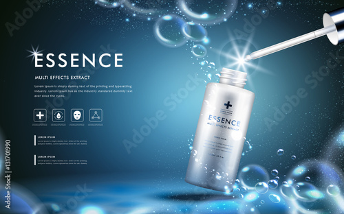 Cosmetic droplet bottle ads