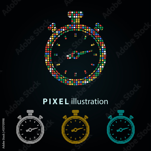 Stopwatch - pixel illustration.